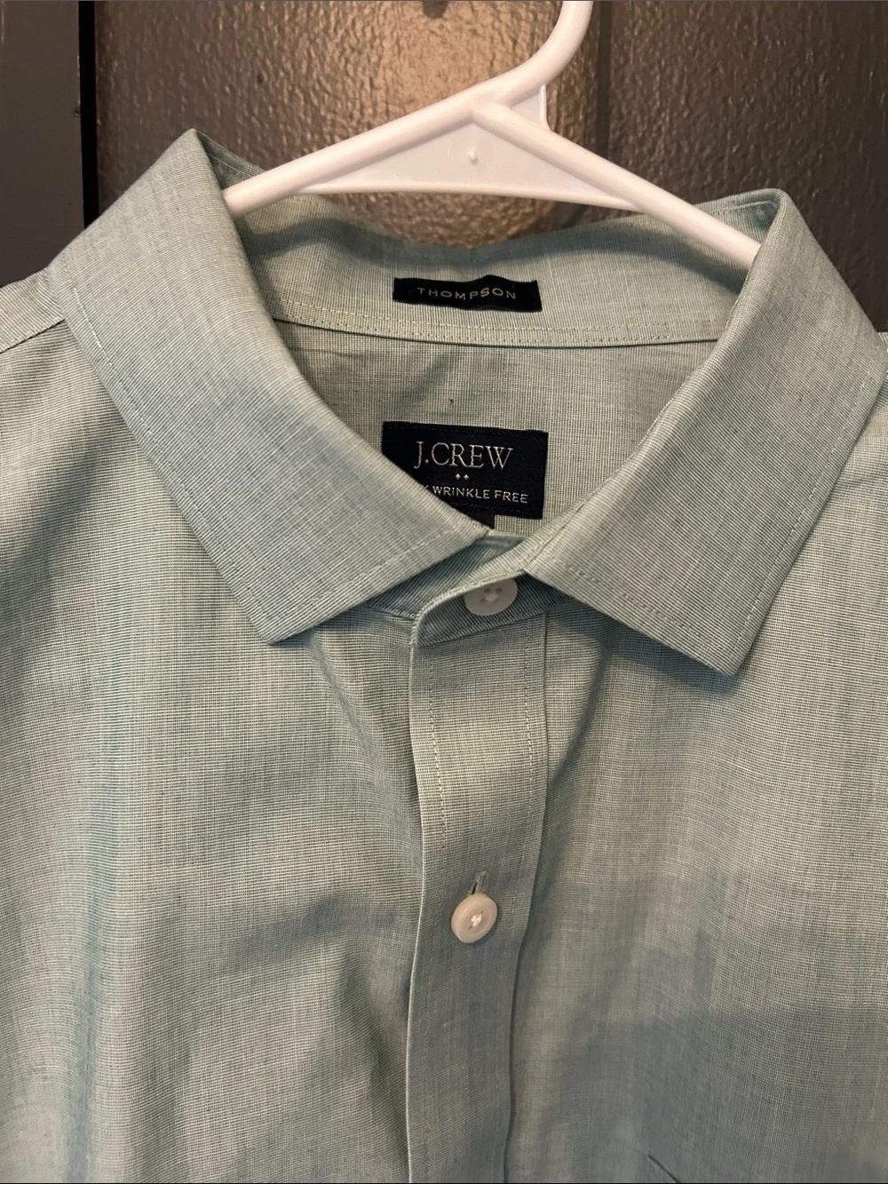 J. Crew Men's Light Sage Green Long-Sleeve Button-Up Shirt